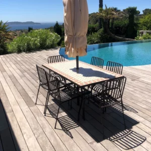 Table rectangulaire Mozaik avec chaises