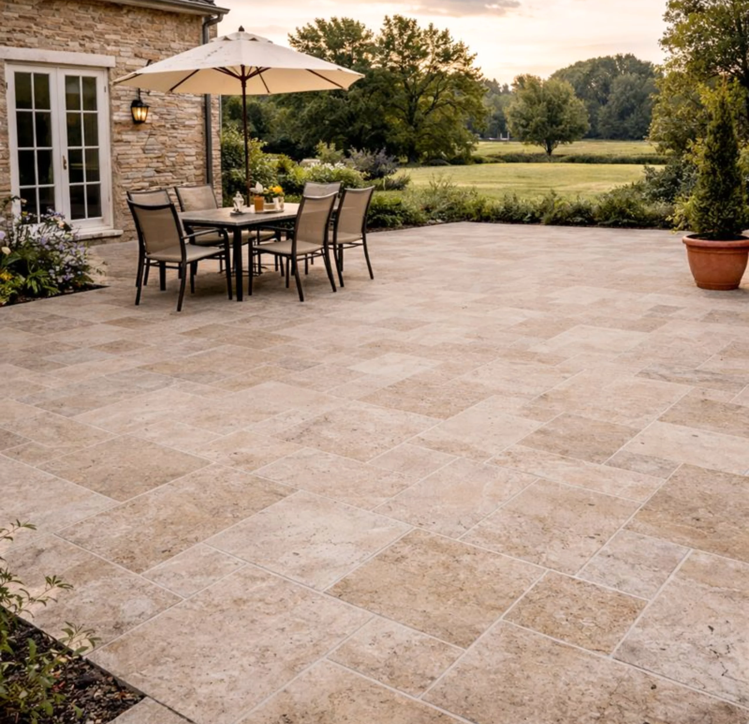 poser un travertin en opus 4 formats